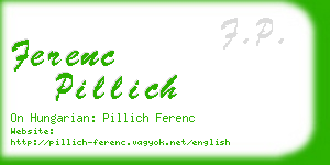 ferenc pillich business card